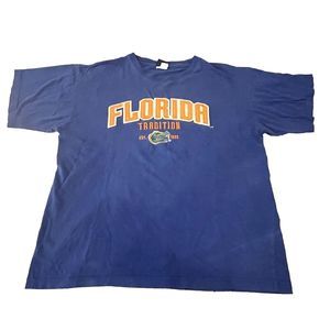 Florida Gators Shirt Mens Blue Orange‎ University Team Cotton Adult Size L